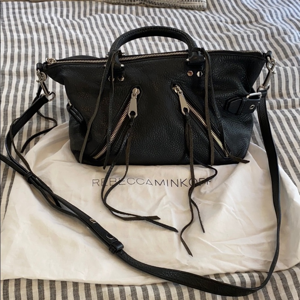 Rebecca Minkoff Medium Moto Satchel Black Leather